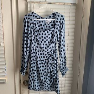 & other stories long sleeve square neck mini dress